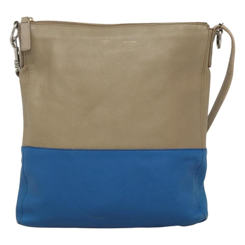 Celine Leather Shoulder Bag Beige